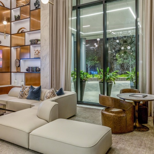 a media and lounge space